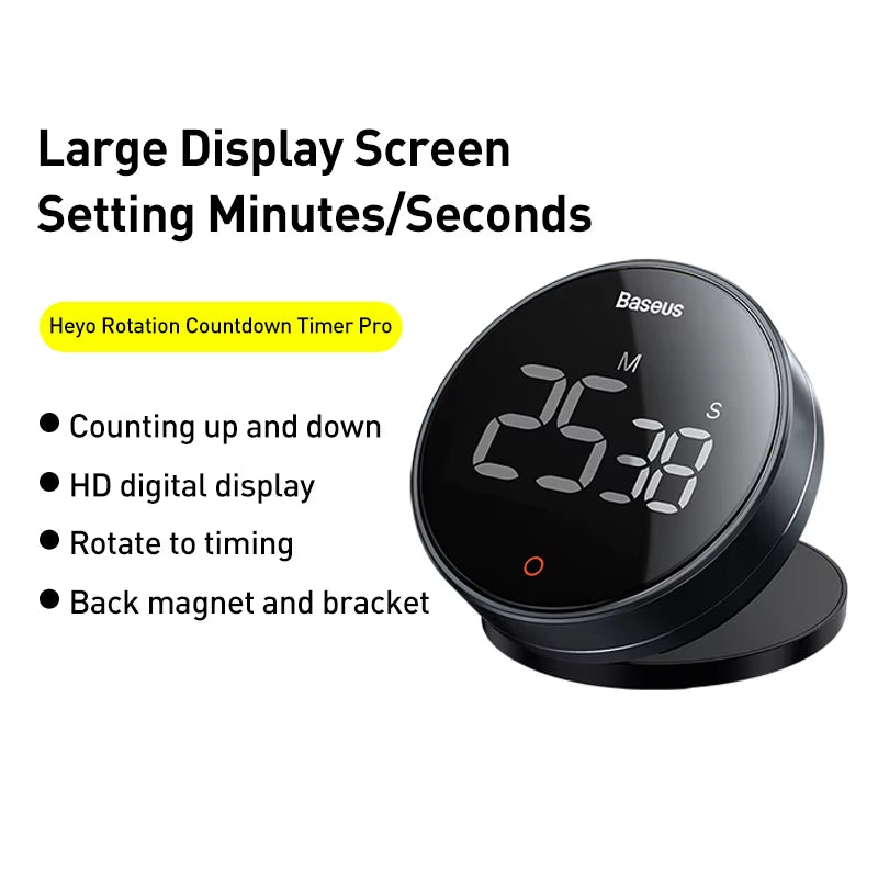 Magnetic Countdown Alarm Clock Kitchen Timer Manual Digital Timer Stand Desk Clock Cooking Timer Shower Study Stopwatch